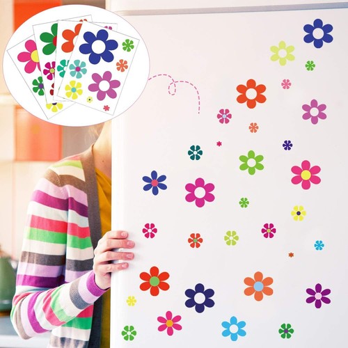 96 Pieces Car Flowers Stickers Multicolored Daisy Hippie Theme Decals Retro - Picture 7 of 7