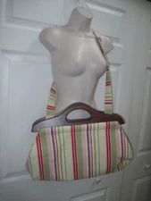 ArtBin Cotton Craft Shoulder Bag Tote Wooden Handles Needle Bag Knitting Crochet