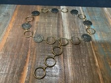 Metal linked chain Belt Gold American eagle Coin/medallion/token one size