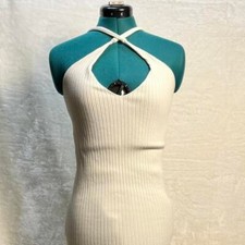 Reformation Maxi Bodycon Dress Women's XS Organic Cotton Ribbed Spaghetti Halter