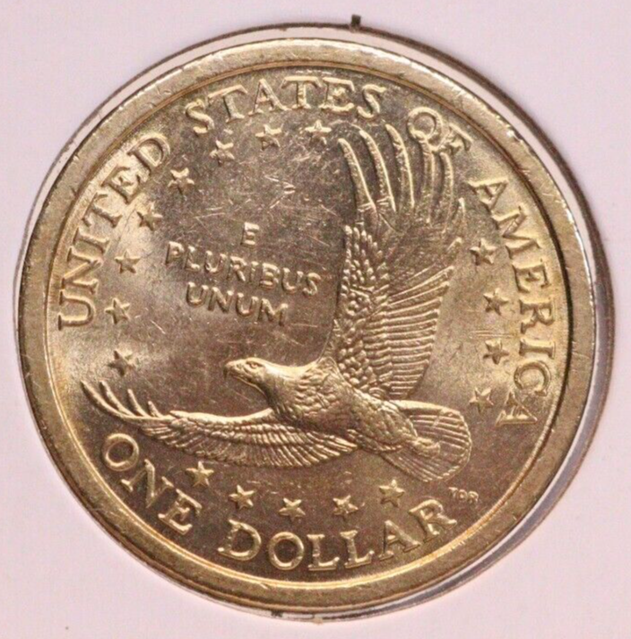 2000P Sacagawea One Dollar Coin US Liberty Golden Brass Color Rare NO