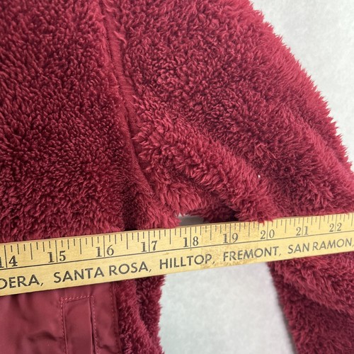 Guess Girls Sherpa Jacket Red Size Large 14 - Picture 3 of 5