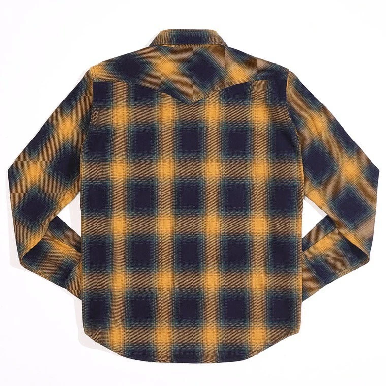 IRON HEART IHSH-316 9oz Yellow Ombre Check Western Shirt Size XS S