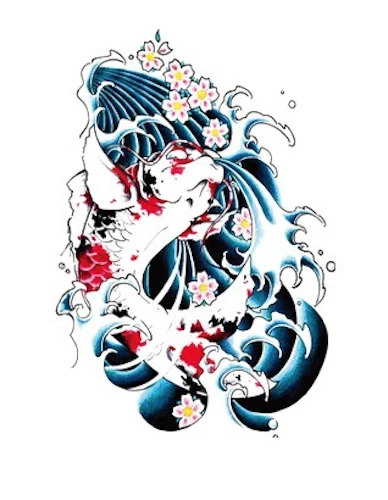 Carp Koi Fish Temporary Tattoo Waterproof Body Art party - Picture 15 of 35