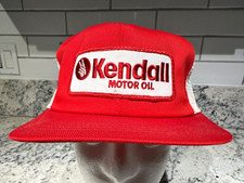 KENDALL MOTOR OIL Vintage Patch Snapback Trucker Hat Cap Mesh Back Made In USA