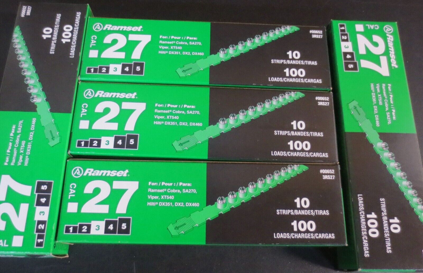 Ramset 3RS27 Green Powder Strip Load .27 Caliber - 5 BOXES 100EA (500)