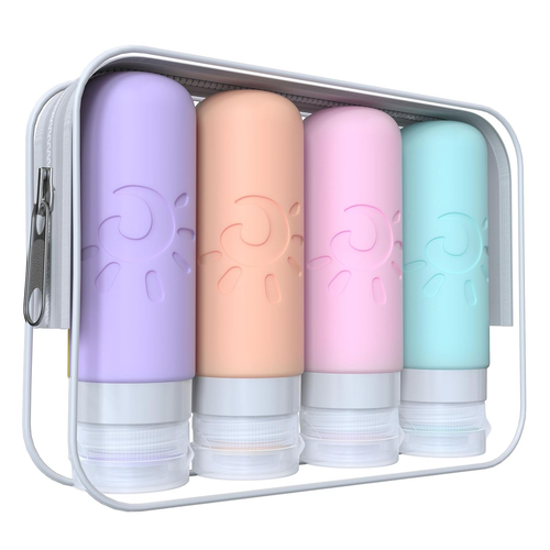 Leak Proof Travel Bottles Set - 3oz Refillable Containers for Liquids, Multicolo