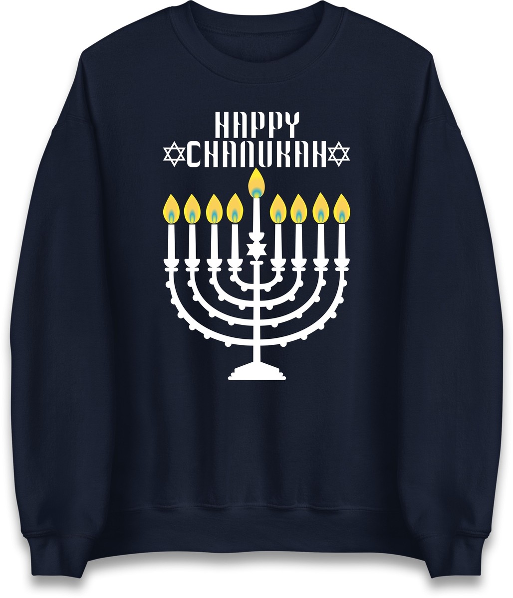 Happy Chanukah Christmas Holiday Sweatshirt,Hanukah Party Wear,Offensive  Jumper - Main Image