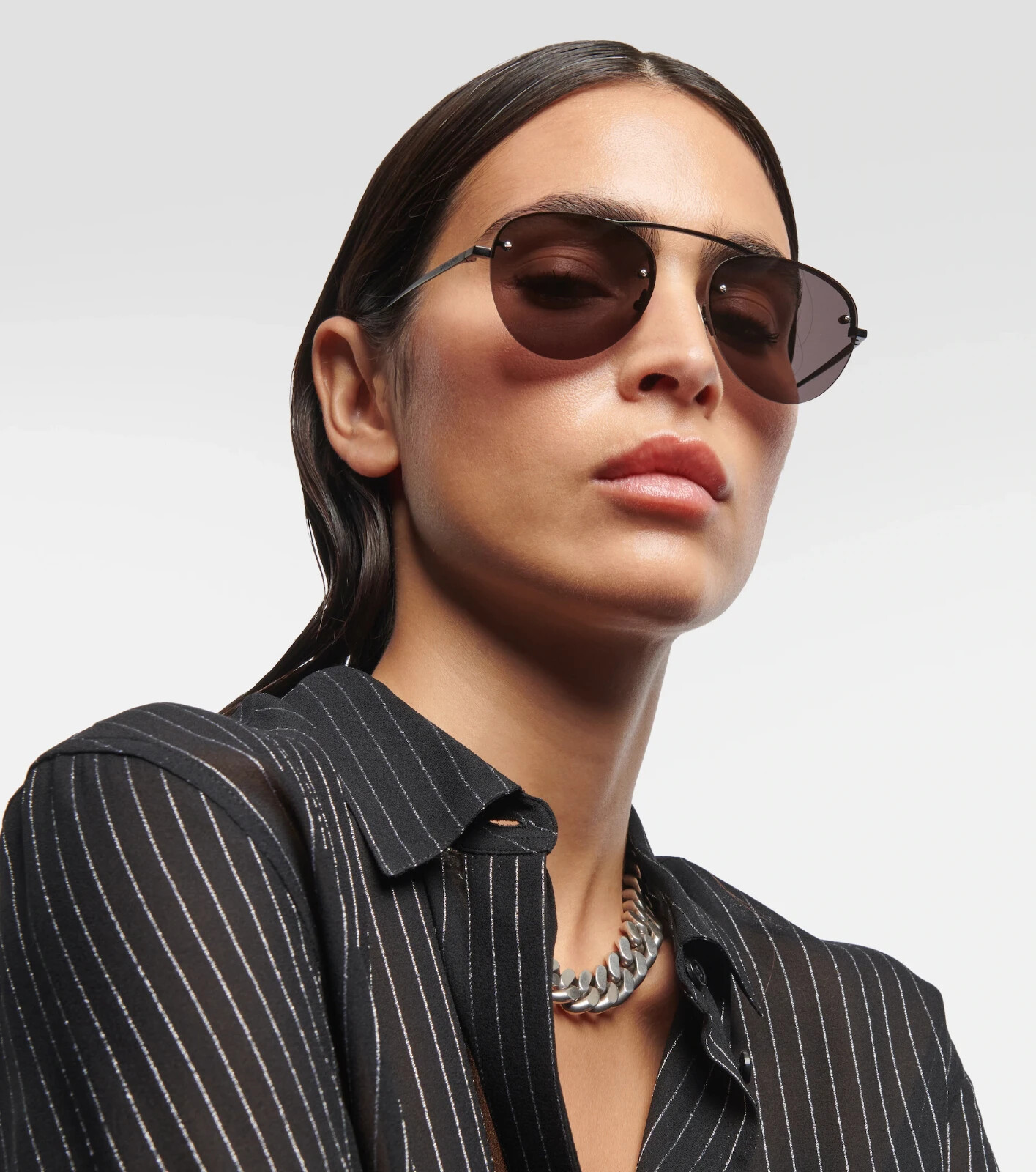 occhiali da sole SAINT LAURENT SL575 black round oval 001 sunglasses Yves Ysl