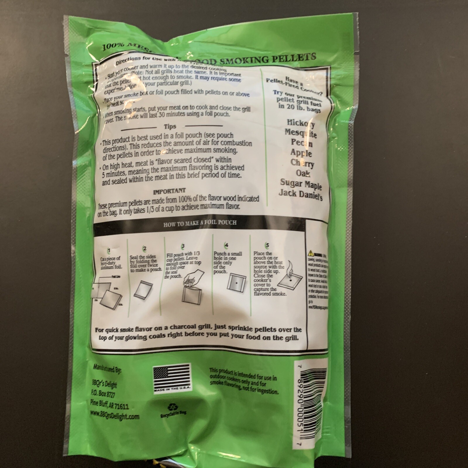 BBQr's Delight Mesquite Pellet Blend 1lb Grilling Smoking Pellets All Natural