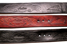 INDIAN MOTORCYCLE BELT  Rope Border Nichol or Brass Plated Buckle 1-1/2" wide