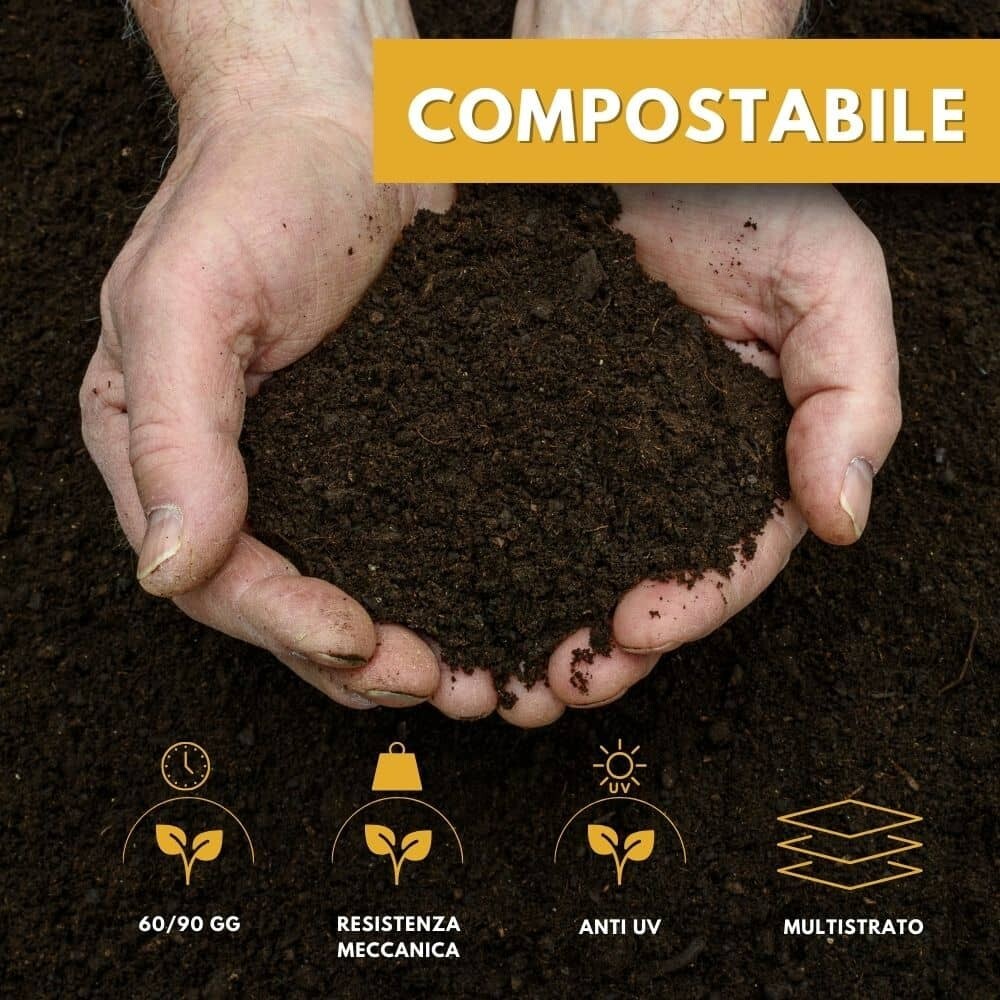 Telo Pacciamatura Biodegradabile 1m X 300m - Nero Per Orto E Giardino, Anti-erbacce - Foto 3