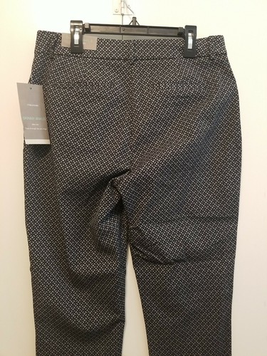 MAURICES Cropped Pants Sz 7/8 Short Black Geo Pattern Skinny Ankle Mid Rise - Picture 6 of 11