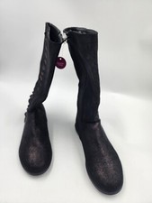 SO Ella Youth Girls' Shimmery Black Tall Boots Size 5/New