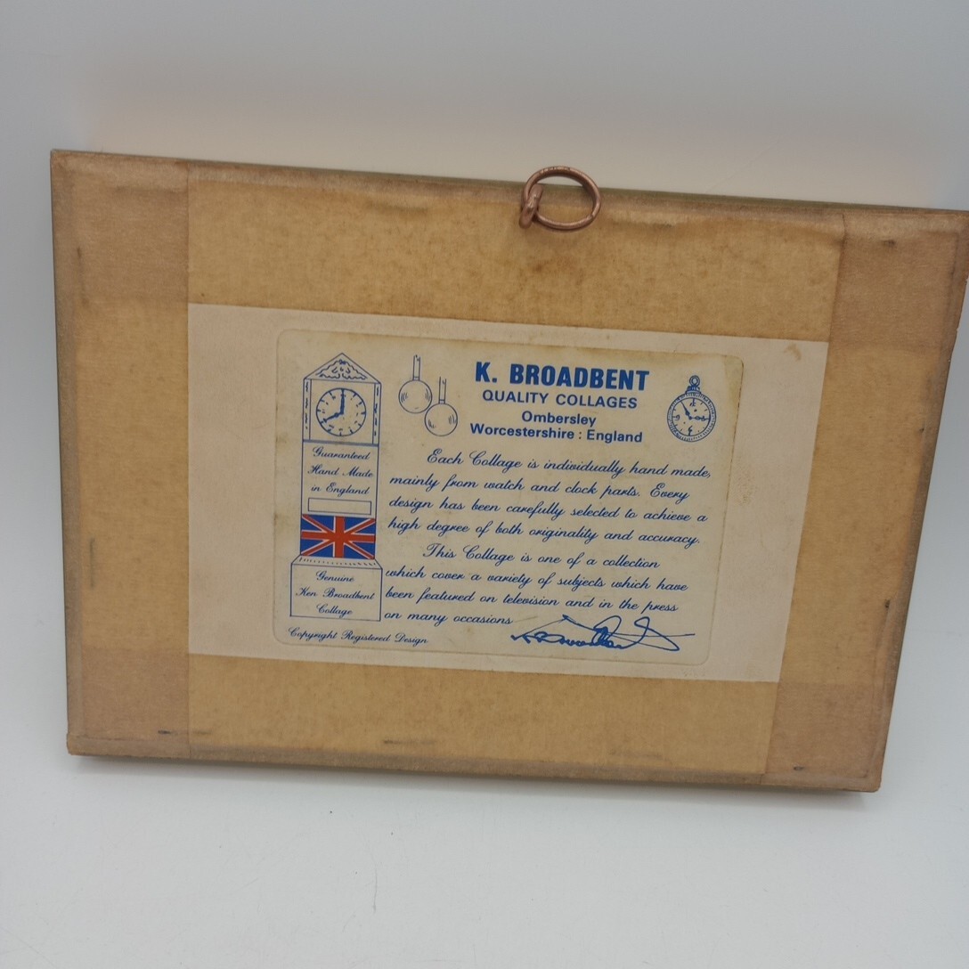 Ken Broadbent　コラージュ　クラシックカー　1913年プジョー　時計 Ken Broadbent Collage Signed Speed Six Bentley 1929 Made