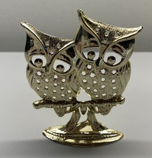 Vintage Metal Gold Tone Owl Earring Holder Organizer.