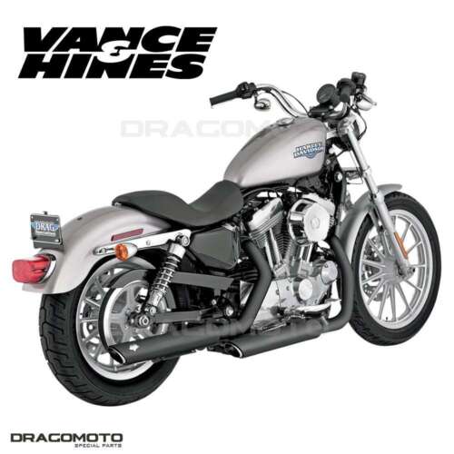 Harley XL 883 Sportster 2005-2009 46839 Scarico Vance&Hines Twin Slash Black - Afbeelding 1 van 3