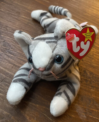 Ty Beanie Baby Prance The Gray Tabby '97 Retired Collectible w/tag error