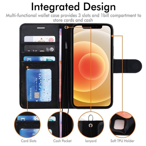 Slim Wallet Case Leather Flip Cover For Apple iPhone 15 Pro 14 Max 13 12 11 XR 7 - Picture 4 of 45