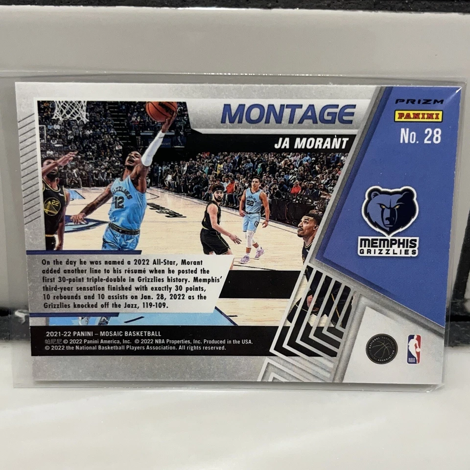 2021-22 Mosaic Basketball Montage Mosaic #28 Ja Morant - Memphis Grizzlies🔥 - Image 2 of 2