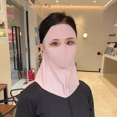 Vollgesichts-Sonnenmaske UPF50+ Eis Seide Stoff UV blockierend 360 Grad Nackenbe
