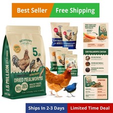 Dried Mealworms - Non-GMO  Organic - High-Protein Mealworms for Wild Bird Fo...