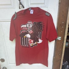 Vintage Alaska Graphic Blue T-Shirt Large Made In USA