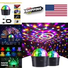 USB Rechargeable Mini Disco Ball Light with Sound Responsive Effects for Parties