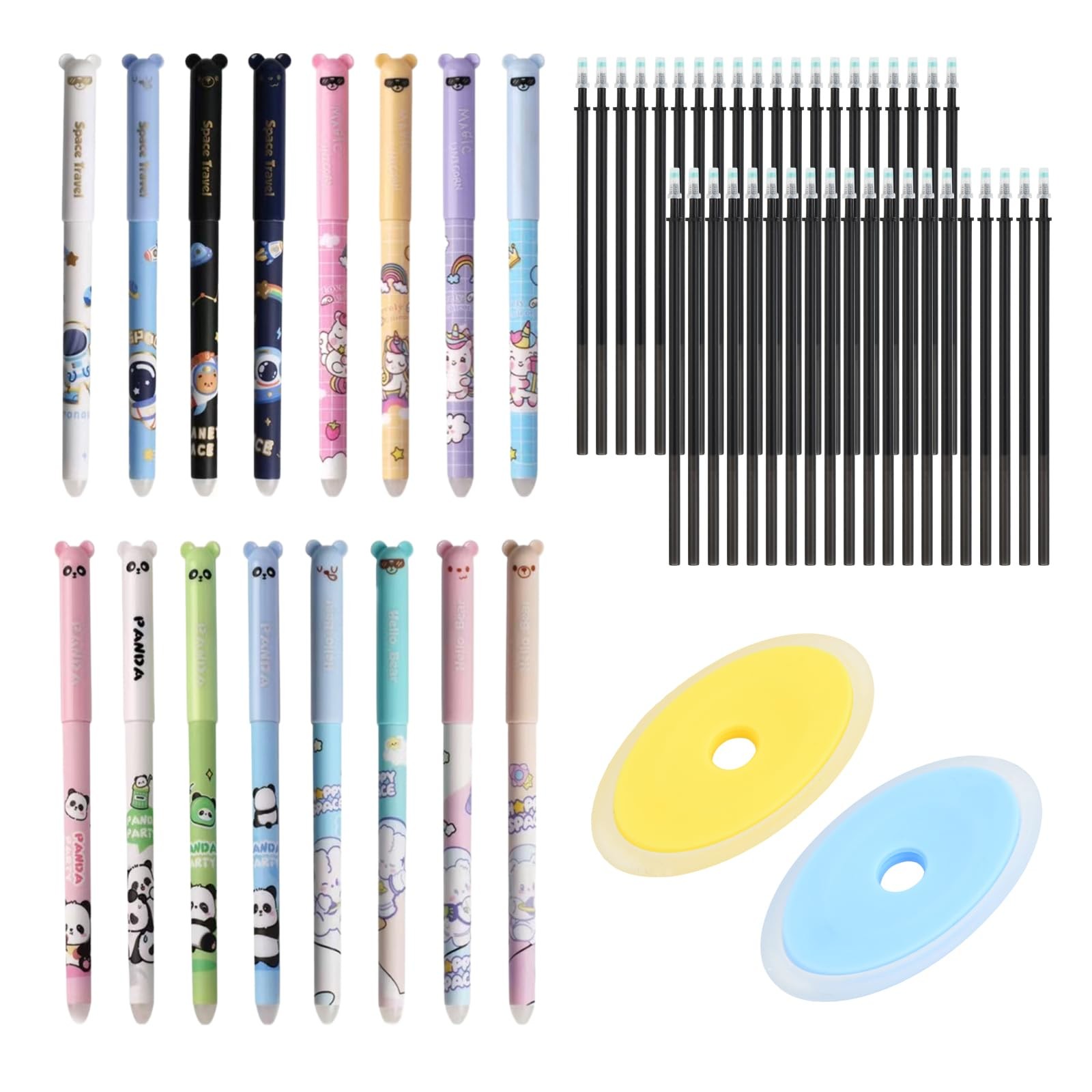 Stylos Effaçables Animaux Kawaii pour Éviter les Ratures sur les Cahiers de Devoirs