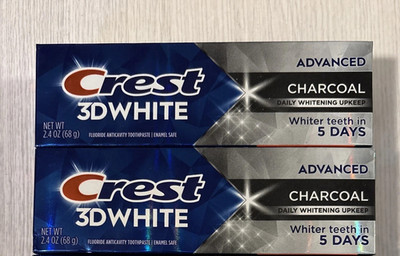 Crest 3D White Advanced Charcoal Toothpaste - Teeth Whitening, 3.3 oz, 2 Pack