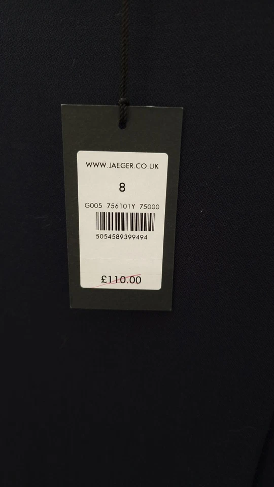 £110 Jaeger Wool Tailored Wiggle Wrap Skirt Size 8 Navy Blue Pencil - Image 2 of 4