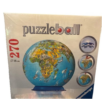 New 3-D World Globe Ravensburger Puzzle Ball 240 PCs Complete With Stand SEALED