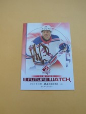 Victor Mancini Signed New York Rangers Card Vancouver Canucks 
