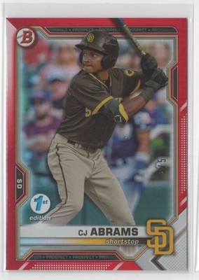 2021 Bowman Draft 1st Edition RED CJ Abrams /5 San Diego Padres #BD-76