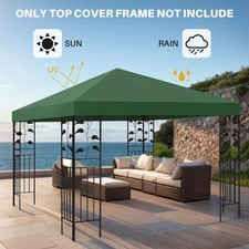 3x3M 1-Tier Waterproof Gazebo Top Replacement Canopy Sunshade Patio Garden Cover