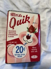 strawberry quik vintage tin rare nestle