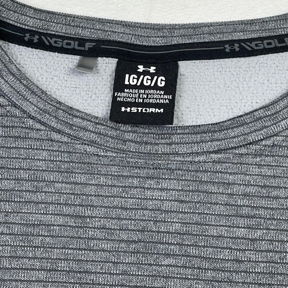 Camisa atlética Under Armour Golf Storm gris a rayas manga larga grande Foto 4 de 4