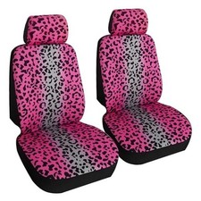 Lovely Leopard Car Front Seat Covers 2 Pcsvehicle Seat Protector Car Mat Pink