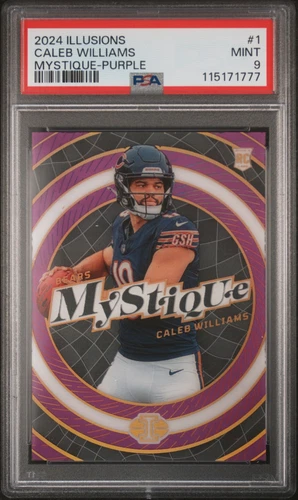 2024 PANINI ILLUSIONS MYSTIQUE PURPLE #1 CALEB WILLIAMS ROOKIE RC 44/50 PSA 9