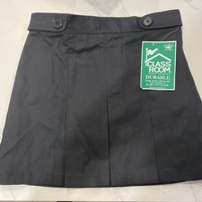 NWT Classroom Uniforms Black Girls Hipster Pleated Tab Scooter Skirt, Size 8
