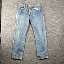 Vintage Levi's Jeans Mens Blue Denim Pockets Classic Straight Button Fly - 32X29