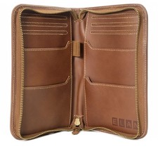 Leather Travel Wallet  Passport Holder, Brown Top Grain Leather