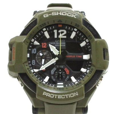 Casio G-Shock Gravity Master GWG-1000 World Time Twin Sensor Used Black