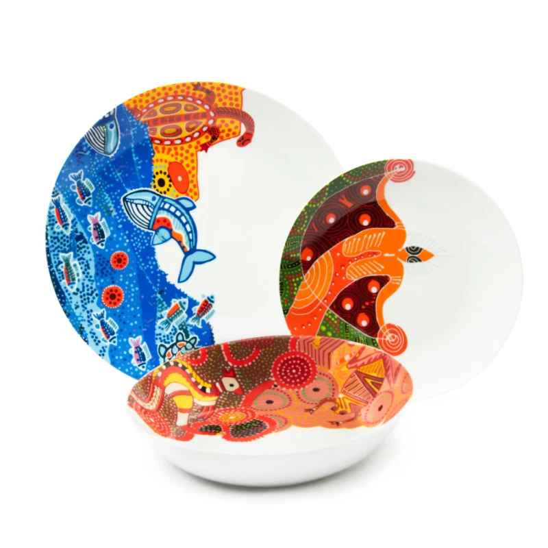 Excelsa Servizio Piatti 18 Pezzi Australian – Porcellana Multicolore - Immagine 2 di 4