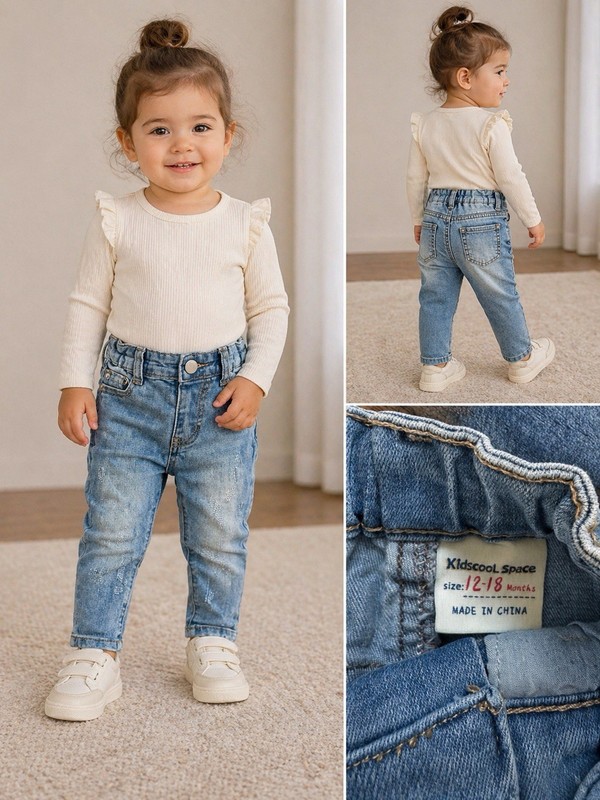 Baby Denim Jeans (12–18 Months) – Soft Stretch, Everyday Style