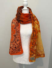Dr. Collectors Women’s Orange Paisley Woven Cotton Bandana Scarf Made in USA