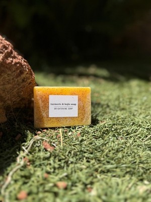Turmeric & Kojic Brightening Soap Bar 5.3 oz Rectangular Yellow Speckled