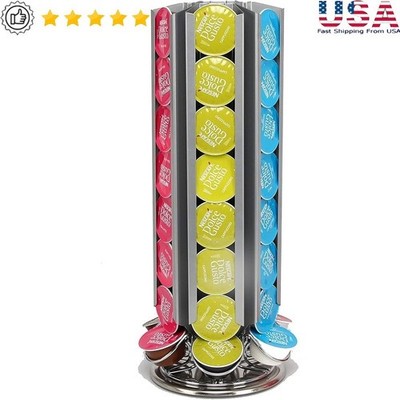 Coffee Pod Storage Organizer Revolving Rack Space Saving Holder Kitchen Office