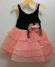 Revolution Pink Ballet Silver Sequins Blk Costume Lace Leotard 20 Inches