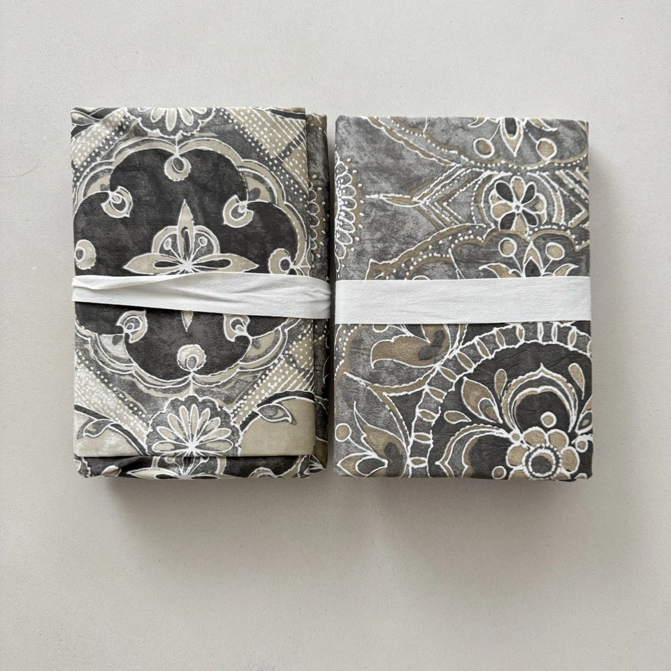 Nuevo Juego de 2 Fundas Euro Pottery Barn MEDALLÓN JACQUELYN SATÉN ORGÁNICO NUEVO CON ETIQUETAS Foto 3 de 3